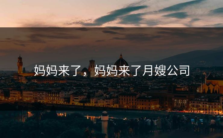 妈妈来了，妈妈来了月嫂公司