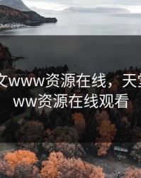 天堂中文www资源在线，天堂中文www资源在线观看