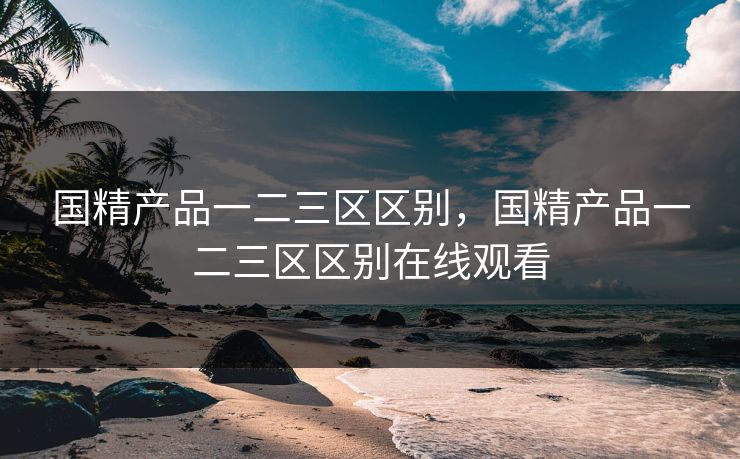 国精产品一二三区区别，国精产品一二三区区别在线观看