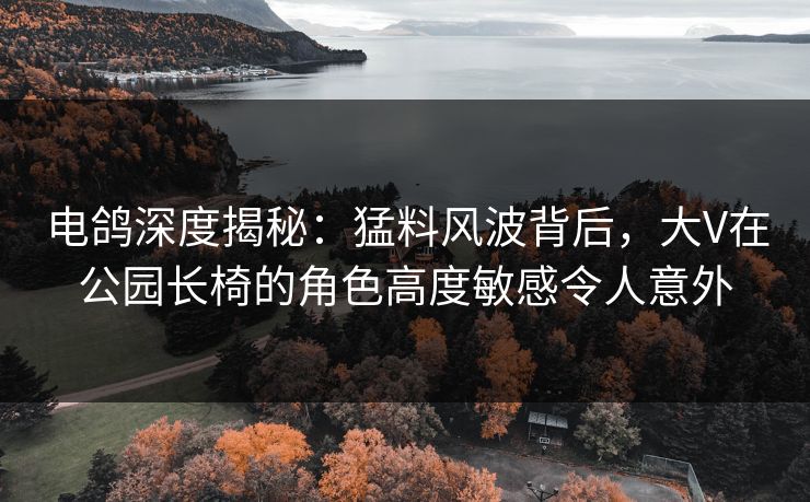 电鸽深度揭秘:猛料风波背后,大V在公园长椅的角色高度敏感令人意外 电鸽深度揭秘:猛料风波背后,大V在公园长椅的角色高度敏感令人意外