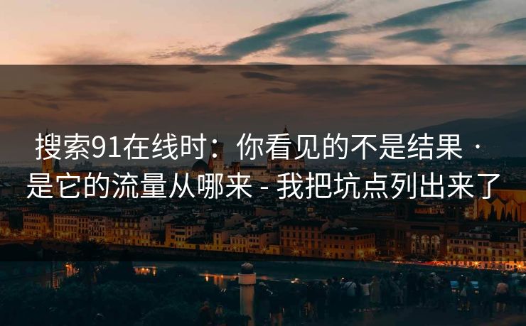 搜索91在线时：你看见的不是结果 · 是它的流量从哪来 - 我把坑点列出来了